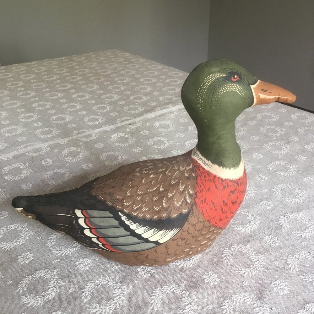 Mallard Duck Decoy In Fabric. Stuffed. Door Stop.